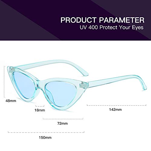 Image of Retro Vintage Narrow Cat Eye Sunglasses for Women Clout Goggles Plastic Frame
