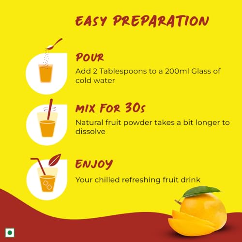 Image of Good Monk Fruit Drink Mix (Natural Mango) - 50% Less Sugar, 8 Vitamins & Minerals for Instant Hydration, Nutrition & Energy | Mango Flavor Juice Powder | Summer Drink for Kids, Men & Women | 10 Serves