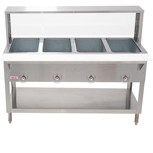 Kratos Electric Steam Table with Overshelf and Sneeze Guard
