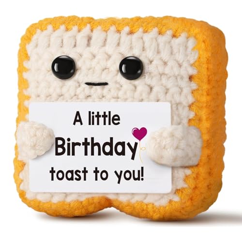 uwsic Funny Birthday Gifts for Women, Men, Mom, Dad, Sister, Girlfriend, Handmade Crochet Toast,...
