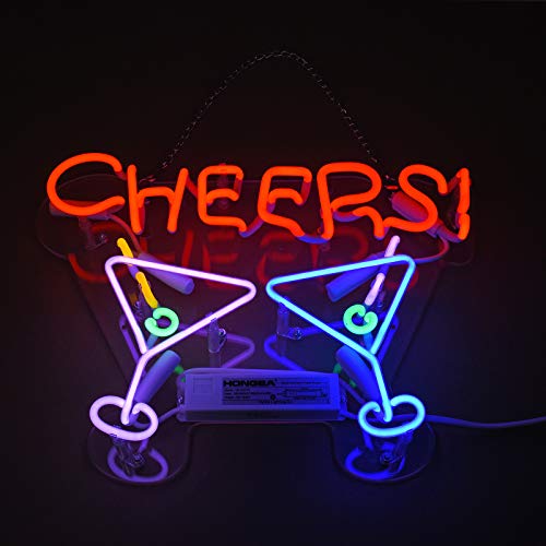 Black Friday - 40% OFF Neon Signs Cocktails Martini Home Neon Light Handmade Glass Neon Lights Sign for Cheers Art Bedroom Office Hotel Pub Cafe Recreation Room Wall Artwork Sign Decor Man Cave Night Light