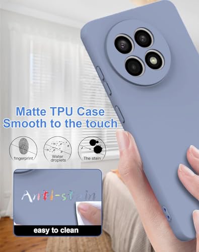 Image of DIZORO Compatible with OnePlus 13R 5G Back Cover with Upgraded Square Edges for Camera Protection Shockproof Flexible Matte Liquid Silicone Mobile Phone Case (OG Lavender Grey)