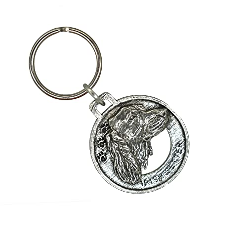 Irish Setter Keychain, Dog, Pewter, D100KC, 1 1/2, 100% Handmade in The USA, Greyhound, Pet, Tag, Metal, Keychain, Key Chain, Key Ring, Key Fob, Gift, Over 90 Dog Keychains