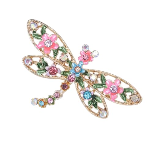 クリスチャンディオール シルバー＆ピンクカラー トンボ ピンブローチ