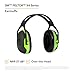 3M PELTOR Hearing Protection Earmuffs, X Series X4A, Over the Head Headband, NRR 27 dB, Pack of 1, Construction, Manufacturing, Electrical, Assembly, Sanding, Black/Green