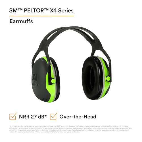 Image of 3M PELTOR Hearing Protection Earmuffs, X4 Series Noise Protection, Construction, Manufacturing, Assembly, Sanding