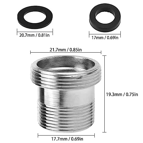 2dílná sada adaptérů na vodovodní kohoutek M18 na M22 - závitový adaptér pro vnější závit M18 a M22, ideální pro perlátor a umyvadlo