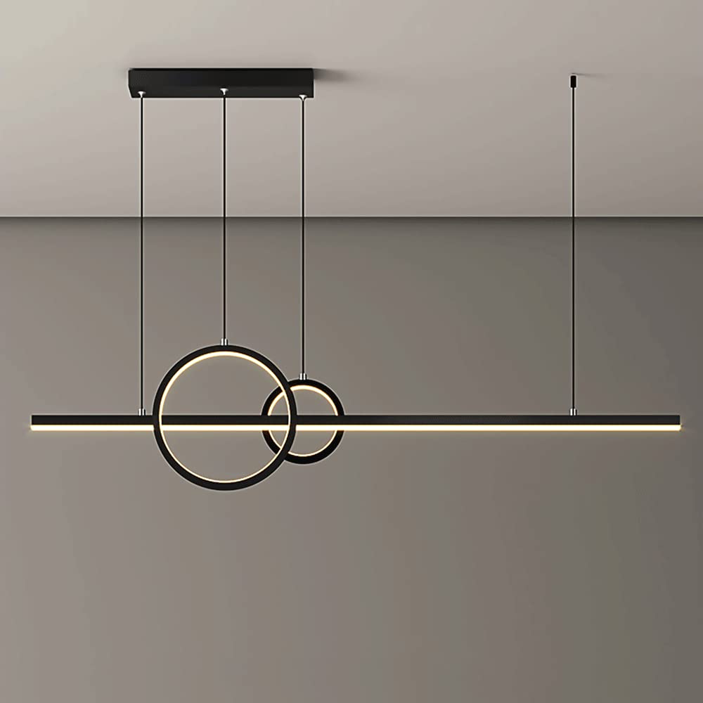 Suspension linéaire noire en métal ultra-fin, luminaire suspendu haut de gamme acrylique
