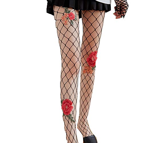Image of Ulalaza Sparkle Hollow Out Letter Nude Colorful Rhinestone Hot Drilling Fishnet Pantyhose Tights for women Luminous
