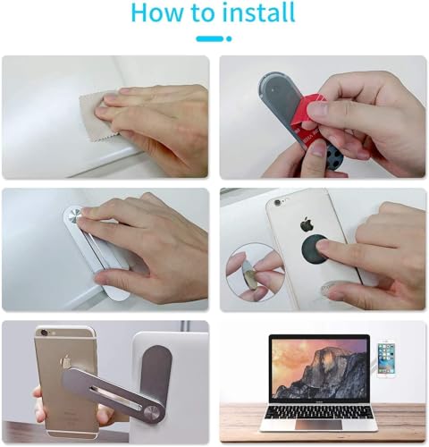 Image of SOOPII Laptop Phone Holder, Laptop or Desktop Monitor Side Mount Phone Holder, Slim Portable Foldable Smartphone Stand, Computer Monitor Expansion Bracket, Compatible with Any Phone, Silver (JDL-35)