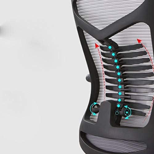 Miniatura 6 de Silla de computadora, silla giratoria para oficina en casa, respaldo de masaje, respaldo alto de malla, reclinable plano (estilo 1)