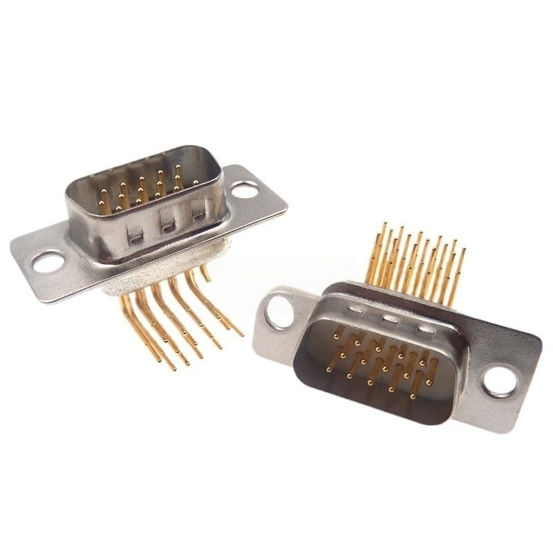 Image of 1PCS Gold Plated DR9 DR15 DR25 DR37 Male Female 90-Degree Board D-Sub Mounting DB9 DB15 DB25 DB37(DR15 Male)