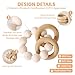 Socub Baby Teething Toys for 0-6 6-12 Months- BPA-Free Food-Grade Silicone & Natural Beech Wood Teether Ring for Newborn Infants Teething Relief- Easy-Grip Sensory Rattle Toys(Shifting Sand)