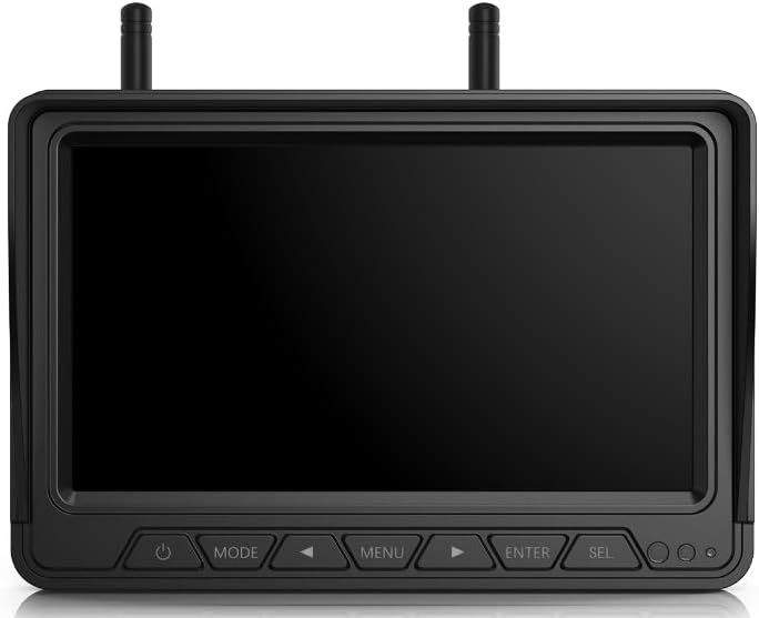 Fookoo Wireless Single 7-inch Monitor, HD 1080P Dual/Quad Split Screen, Suits for Fookoo Model: DW7Y5, DW7Y503, DW7Y504 - DW7Y5(P)