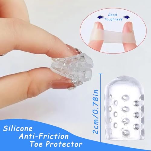 Image of Silicone Toe Protectors for Women Men, Breathable Gel Toe Covers (50PC) | Anti-Friction, Breathable Silicone, for Pinky Toe, Corns, Calluses, Blisters, Cushion Toes, Discreet, Washable Reusable