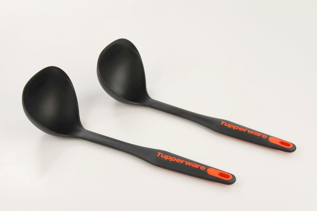 TUPPERWARE Griffbereit Schöpflöffel schwarz-orange (2) TOP-Schöpflöffel Löffel