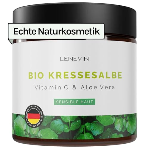 Lenevin Bio Kressesungum - Pomada antimanchas para la edad - Cosméticos naturales para piel sensible - Crema de berro contra pigmentos - Aloe vera, vitamina C, granada, jengibre - Fabricado en
