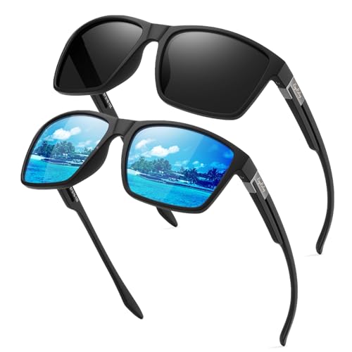 Rayruling Polarized Sunglasses Men Women Sport Sunglasses Men Black Retro TR90 Ultralight Frame UV400 HD Golf/Driving/Fishing/Travel Glasses/Outdoor Sports Fashion