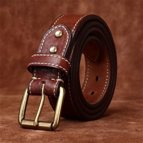 Premium Cowhide Leather Belt for Men, Designer Vintage Style, Luxury Pin Buckle3