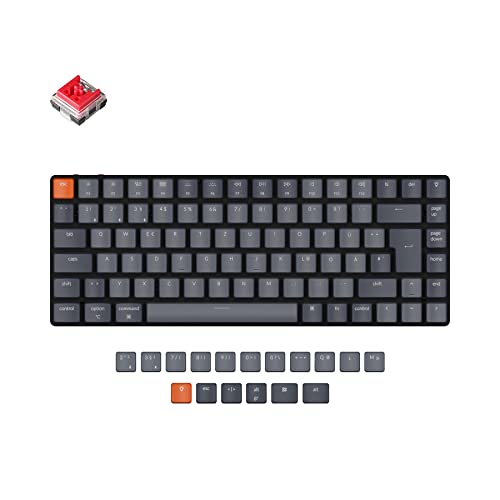 Keychron K3 Ultra-schlankes kabelloses mechanisches deutsches ISO-DE-Layout Low-Profile-Tastatur Optischer Roter Schalter Hot-Swap-fähige weiße Hintergrundbeleuchtung Gaming-Tastatur für Mac Windows Cover