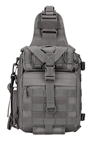 Yakmoo Sac de Poitrine Imperméable Tactique Militaire Sac à Bandoulière de Multifonction Sac à Dos Molle Système Sac d'Epaule Sac à Main à l'Air Libre