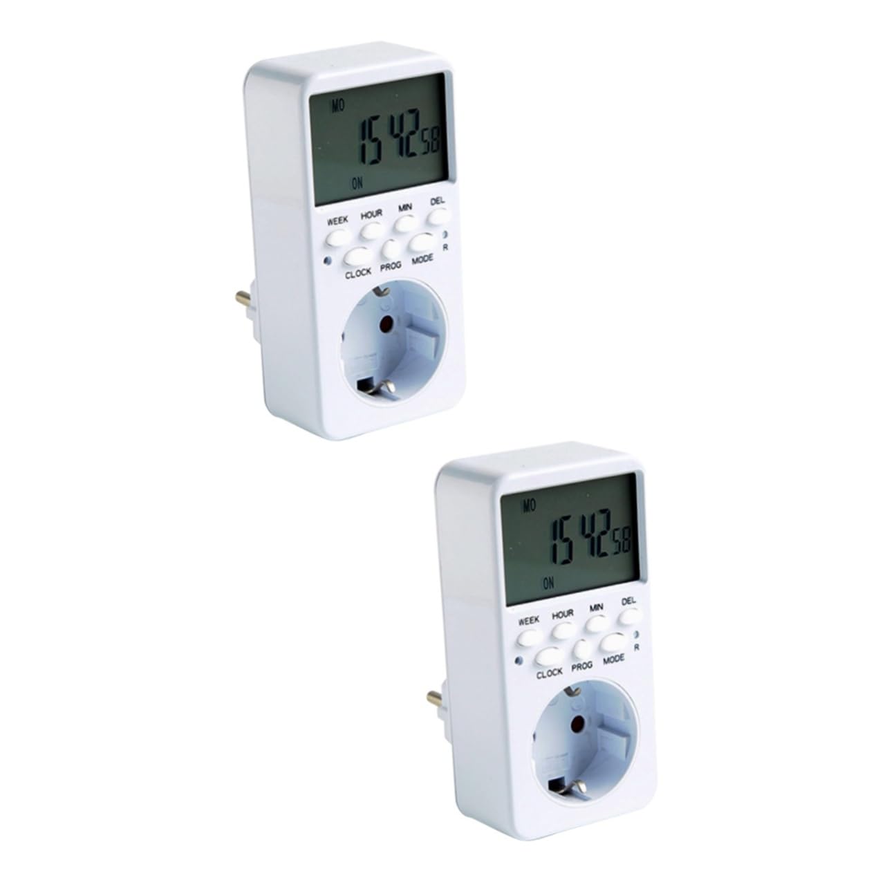 2 Pezzi Timer Digitale Programmabile con Interruttore Temporizzato con Display e Pulsanti Materiale Antiruggine per Elettrodomestici e Sicurezza Casa