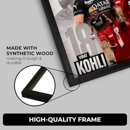 Image of Funk You Store Virat Kohli Framed Poster | King Kohli 18 Wall Art | RCB Edition | Cricket Legend | Premium Sports Decor for Cricket Fans | Motivational Wall Poster (F 178)
