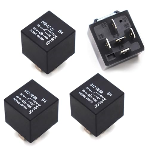 Dogary 4 PCS Car 5 Pin Relay, 40A 12V Conversion Starting DC Car Relays, Waterproof Car Relay Switch for Motor Starters, Auto Taillights (Black)