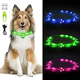 🐶💚【USB Recargable】 La Collar Luminoso Perro ​utiliza USB para cargarse,Se tarda solo 20 minutos en cargarse por completo y proporciona 4 horas de luz de larga duración. ¡Te damos 4 baterías extra, El colgante funciona con una batería de botón, que se puede usar después de insertar la batería en la luz LED.Por favor no te preocupes. Nota: No cargue el producto cuando el voltaje de salida exceda los 5 V, de lo contrario, la batería del producto se dañará.