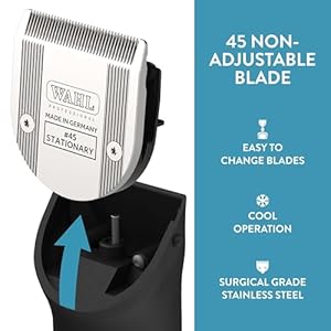 Wahl-Professional-Animal-45-Non-Adjustable-Blade-Arco-5-Style-Groom-Bravura-Chromado-Creativa-Figura-5-in-1-Pet-Dog-Horse-Clippers-41873-7190-Clipper-Replacement-Blades-Silver - Cucciolini Doodles   Wahl-Professional-Animal-45-Non-Adjustable-Blade-Arco-5-Style-Groom-Bravura-Chromado-Creativa-Figura-5-in-1-Pet-Dog-Horse-Clippers-41873-7190-Clipper-Replacement-Blades-Silver