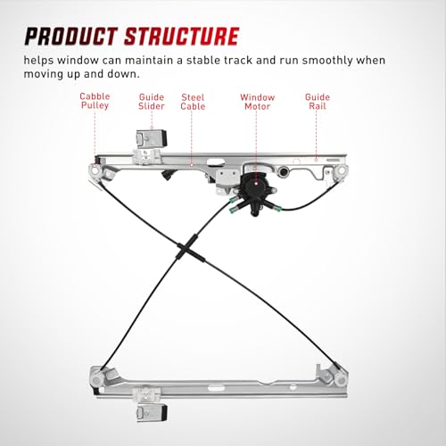 Image of Nilight 741-442 Power Window Regulator Front Driver Side with Motor Compatible with Chevrolet Silverado 1500 2007-2013 Tahoe GMC Yukon Sierra 1500 2007 2008 2009 2010 2012 2013