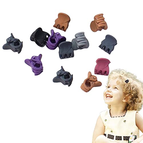 Small Mini Hair Claw Clips,12pcs Mini Cute Clips Hair Accessories,Small Hair Clips,Non Slip Claw for Women and Girls,1.5 Inch Mini Hair Jaw Clips,Strong Matte Rubber Clamps Hold for Fine Thin Hair.