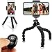OZEE Support De Téléphone Portable Mini Trépied Flexible 360 Degrés Universel avec Télécommande Bluetooth, Tête Pivotante, Style Octopus, Compatible avec Tous Smartphone, Android Ou Iphone