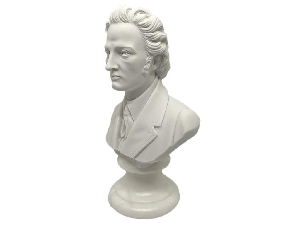 Busto Statua Design: Chopin - Riproduzione busto, scultura in marmo e resina - circa 15 cm, 350 gr. - Prodotto Made in Italy - Idea Regalo Casa