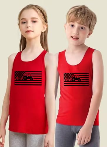 Image of 4th of July Tank Tops Toddler Boys American Flag Shirts Kids Patriotic T-Shirts Sleeveless Top 100% Cotton Tees 1-7T
