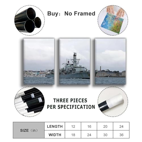 Poster sur toile HMS Richmond NCUDANK impression haute définition 50x75cm - 2