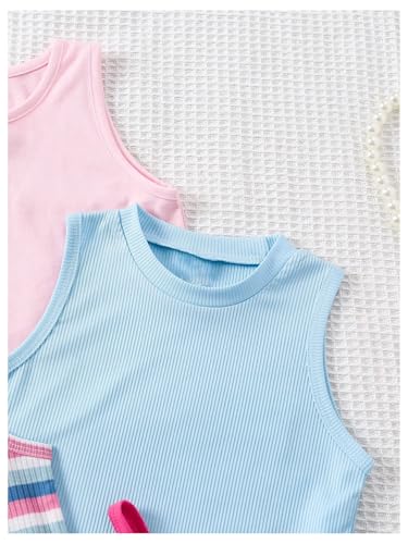 Floerns Toddler Girl's 4 Pack Tank Tops Sleeveless Ribbed Cut Out Cropped Halter Tops4