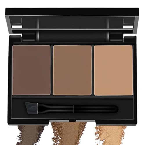 Eyebrow Powder Brow Shaping Kit - Eyebrow Powder Palette Set with Brush and Mirror for Defining Filling & Sculpting Brows in Dark or Light Brown Shades
