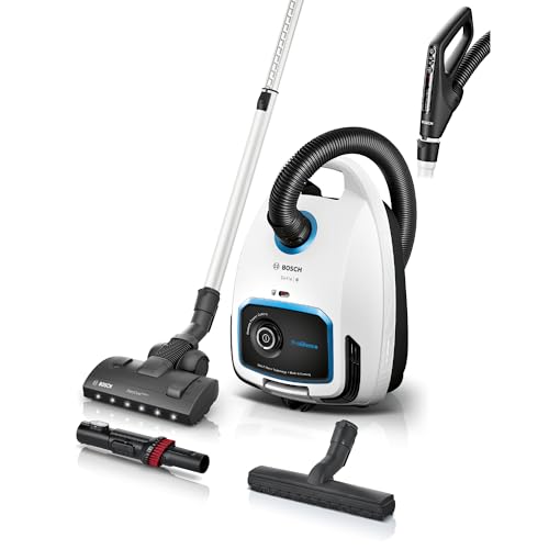 Bosch - Aspirador con Bolsa, Serie 6, ProSilence, Silencioso, Filtro HEPA, Cabezal LED, Blanco, BGB6SIL0L