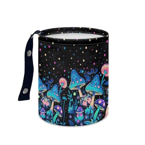 Image of Colorful Mushroom Car Rubbish Bag Hanging Can Reusable Compact Rubbish Holder Mini Car Organizer for Car Garbage, Easy to Install
