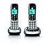 Motorola CD4012 DECT 6.0 Cordless Phone with Answering Machine and Call Block, Silver/Black, 2 Handsets