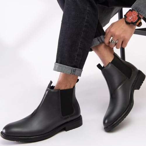Image of Arkbird Chelsea Ankle Boots for Men Genuine Leather Oxford Casual and Formal Dress Boot
