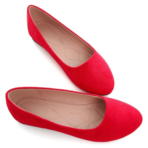 Image of Dear Time Women's Flats Comfortable Slip On Ballet Flats Soft Solid Casual Shoes
