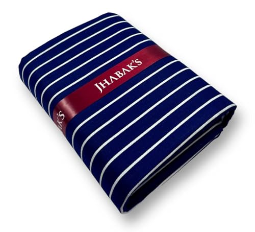 Image of JHABAK'S Unstitched Premium Cotton Blend Strip Shirt & Trouser Fabric - 2.25 Meter Shirt Cloth - 1.30 Meter Pant Piece (Set of 2)
