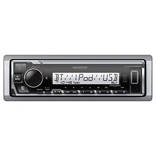 KENWOOD KMR-M332BT Car & Marine Stereo - Single Din, Bluetooth Audio, USB MP3, Aux in, AM FM Radio SiriusXM Ready, Weatherproof, Multi Color Illumination