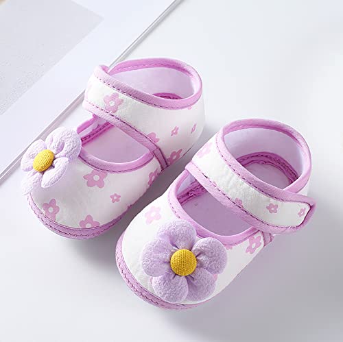 Baby Walking Shoes, 0-12 Months Newborn Baby Girls Soft First Walking Shoes Summer Cute Flowers Flat Sandals Slipper2