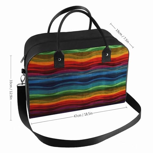 Bolso tote arcoíris con cierre y correa ajustable miniatura 2