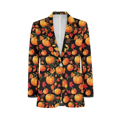 Women's Casual Blazers Long Sleeve Button Lapel Blazer Jackets with Pocket Open Front Cardigan