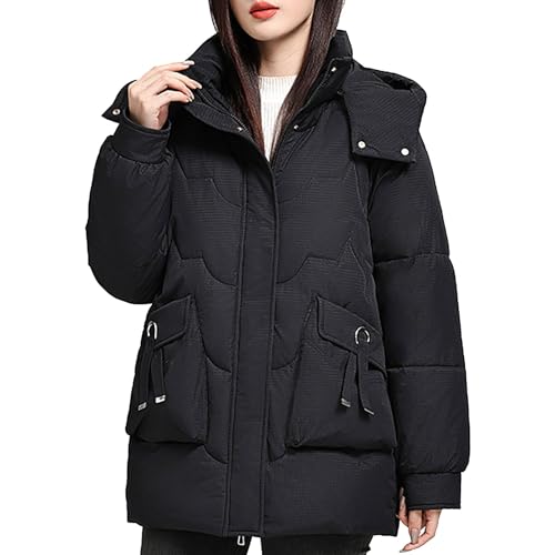 Manteau d'hiver pour femme grande taille avec capuche