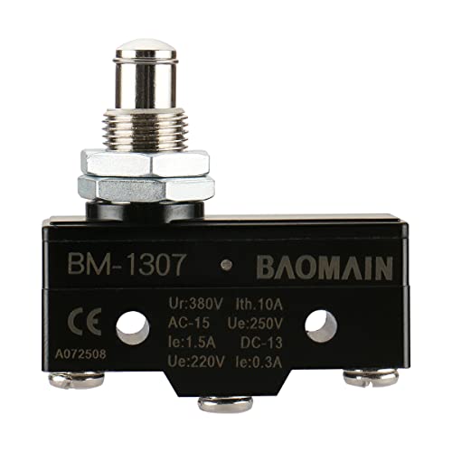 Baomain BM-1307 Panel Mount Plunger Actuator Momentary Micro Limit Switch